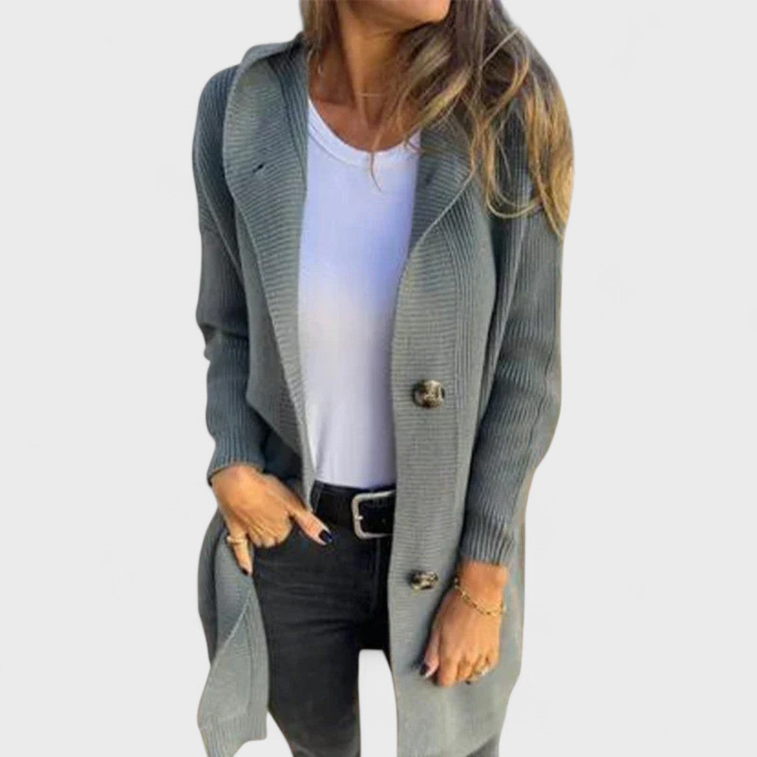 Renee | Long Hooded Button-Up Jacket