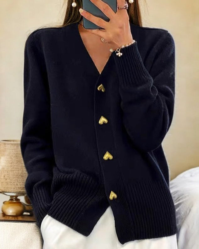 Elize | Chic Knit Cardigan with Heart Buttons