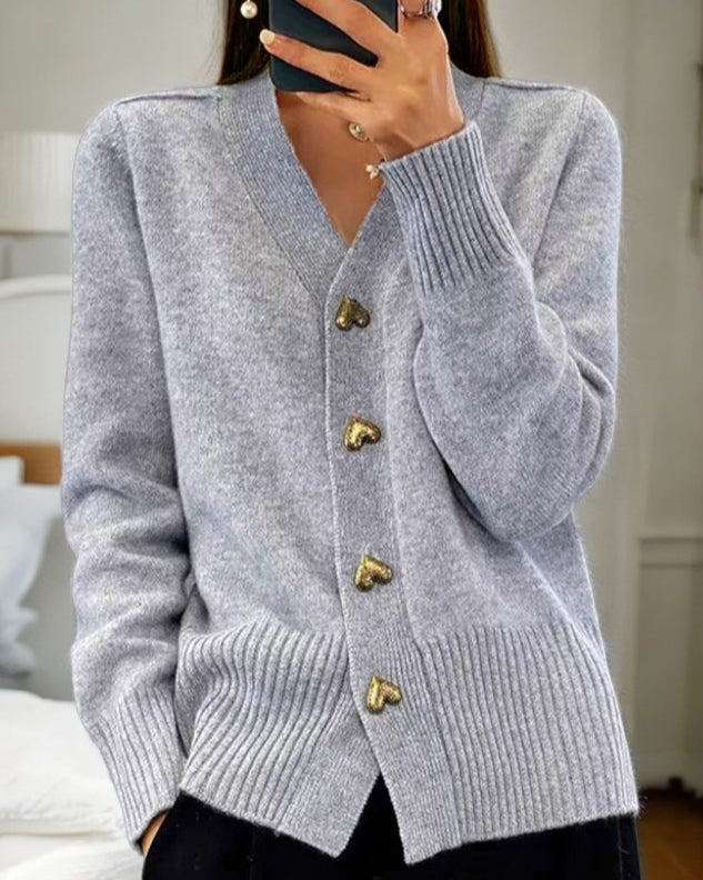Elize | Chic Knit Cardigan with Heart Buttons