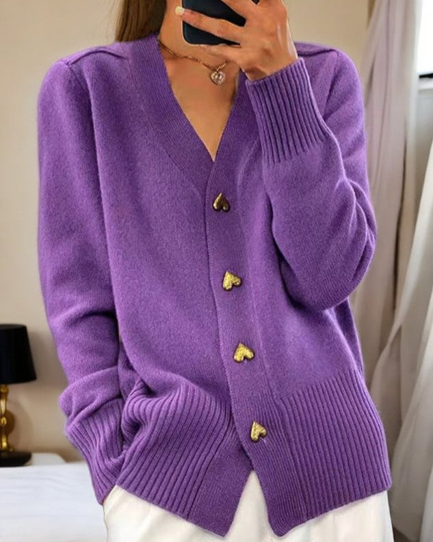Elize | Chic Knit Cardigan with Heart Buttons