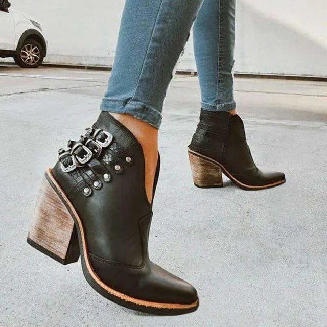 Retro Leather Boots