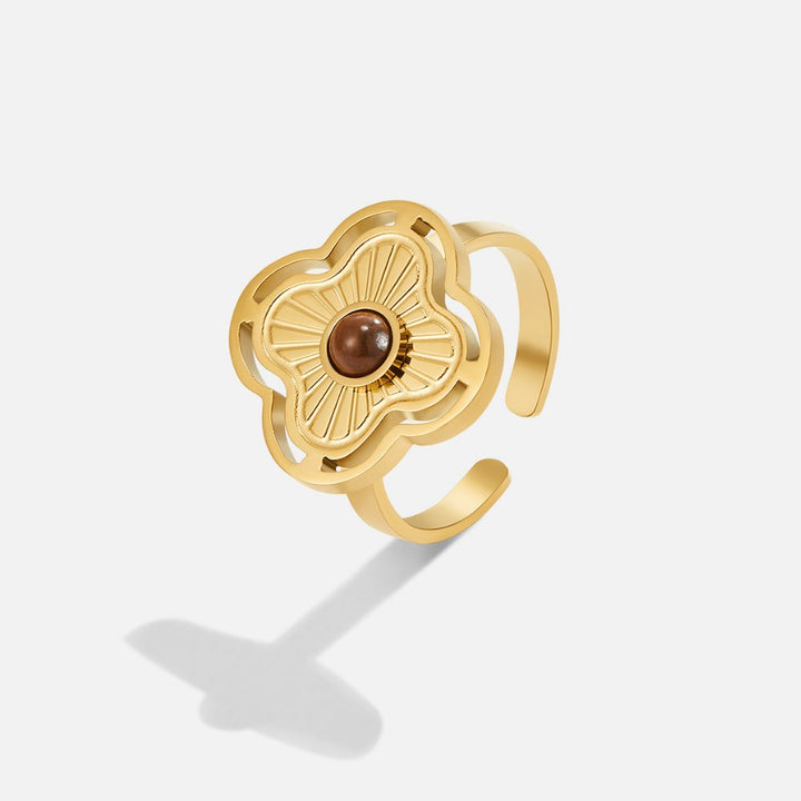 Mirella | Tiger Eye Lucky Flower Ring